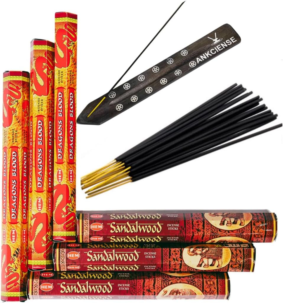 Dragons Blood Sandalwood Incense 120 Sticks with ANKCIENSE Holder