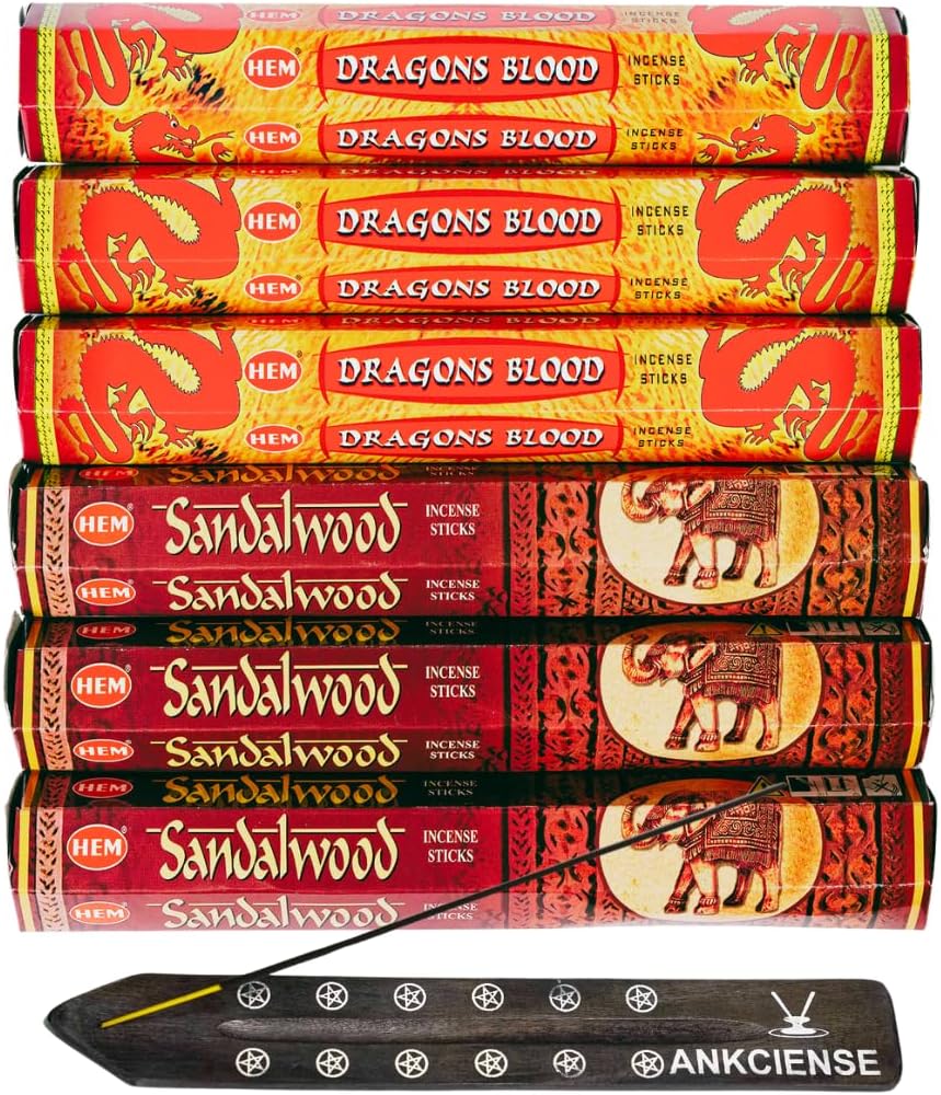 Dragons Blood Sandalwood Incense 120 Sticks with ANKCIENSE Holder