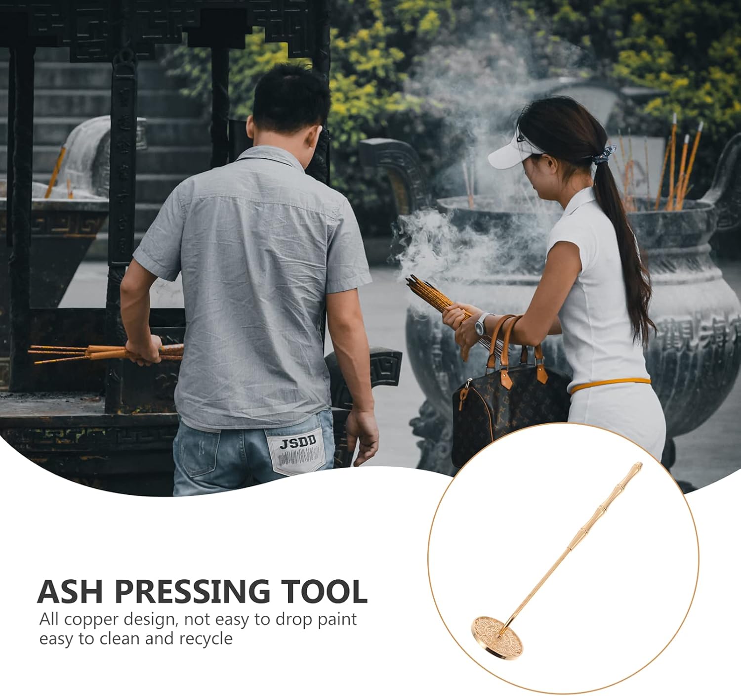 DOITOOL Incense Ash Press Brass Tool Set