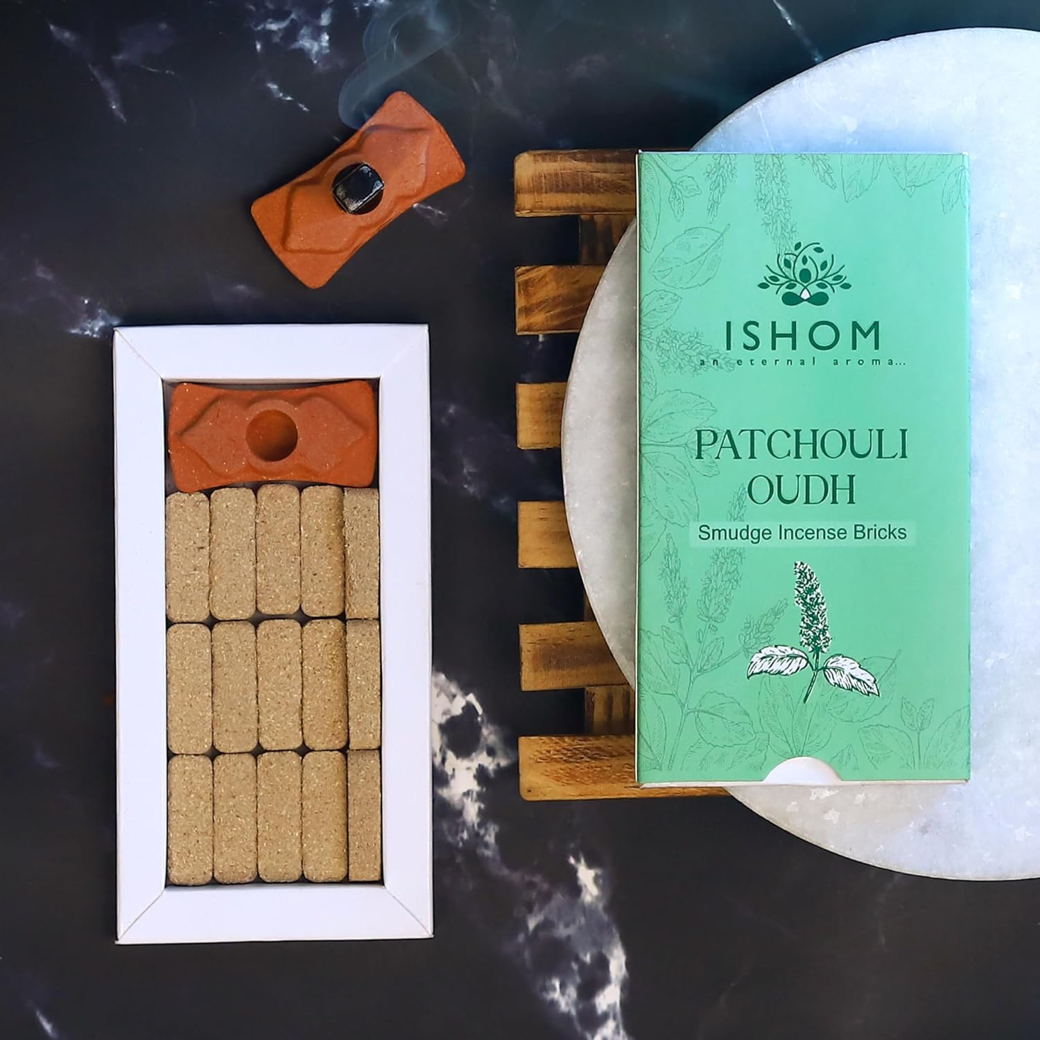 ISHOM Smudge Incense Bricks Combo Pack of 90