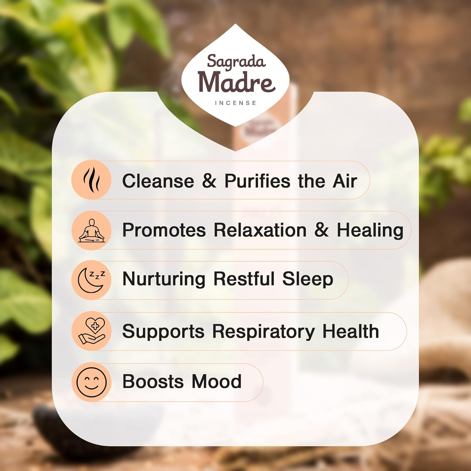 8pcs Wildly Harvested Thick Palo Santo Incense Sticks with Myrrh 9 Long - Eco Friendly Non-Toxic