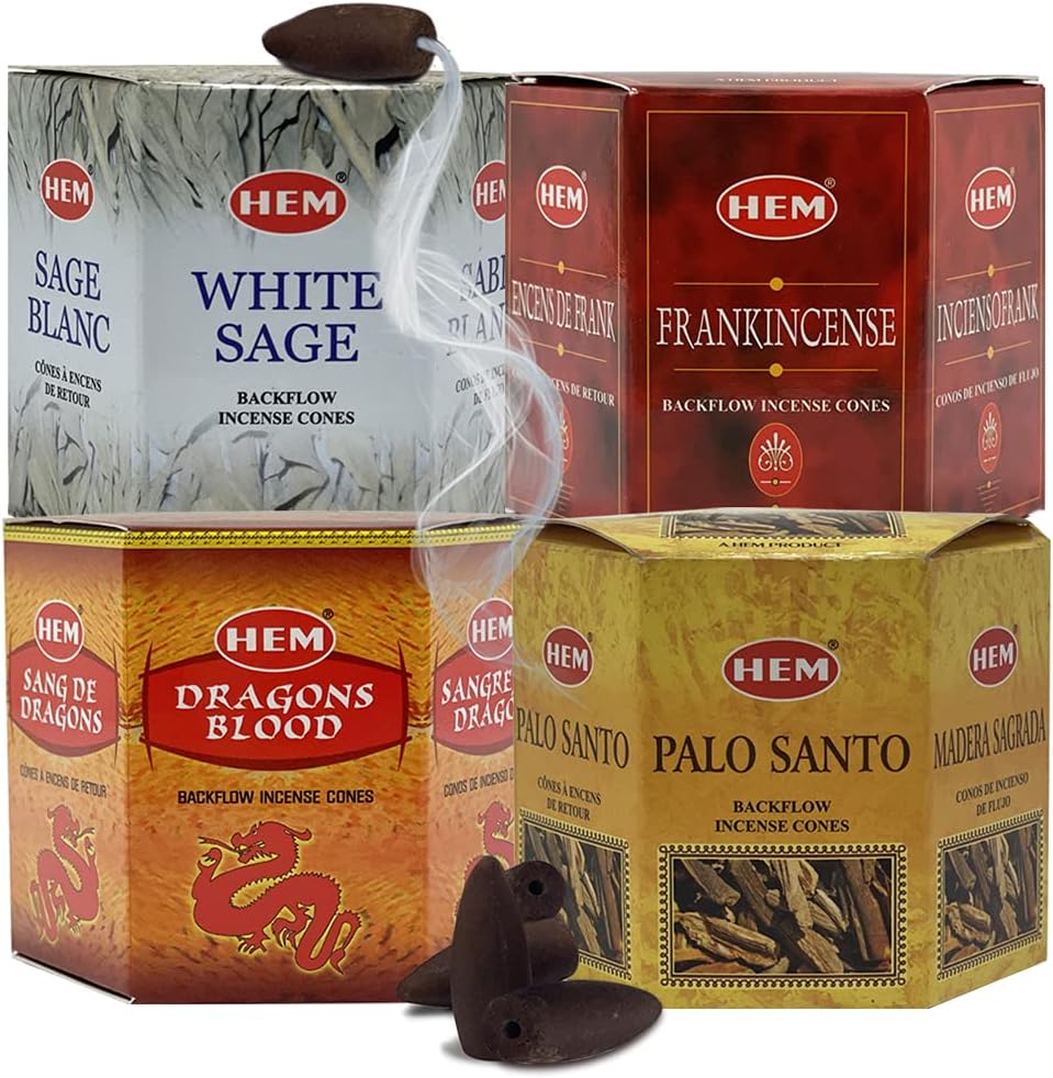 Variety Pack Backflow Incense Cones with Mat Bundle 4
