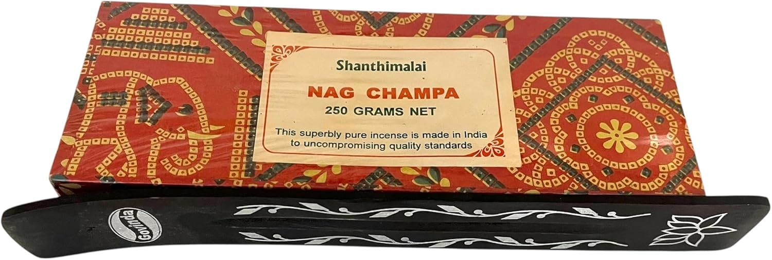 Govinda Shanthimalai Red Nag Champa 250 Grams and Holder