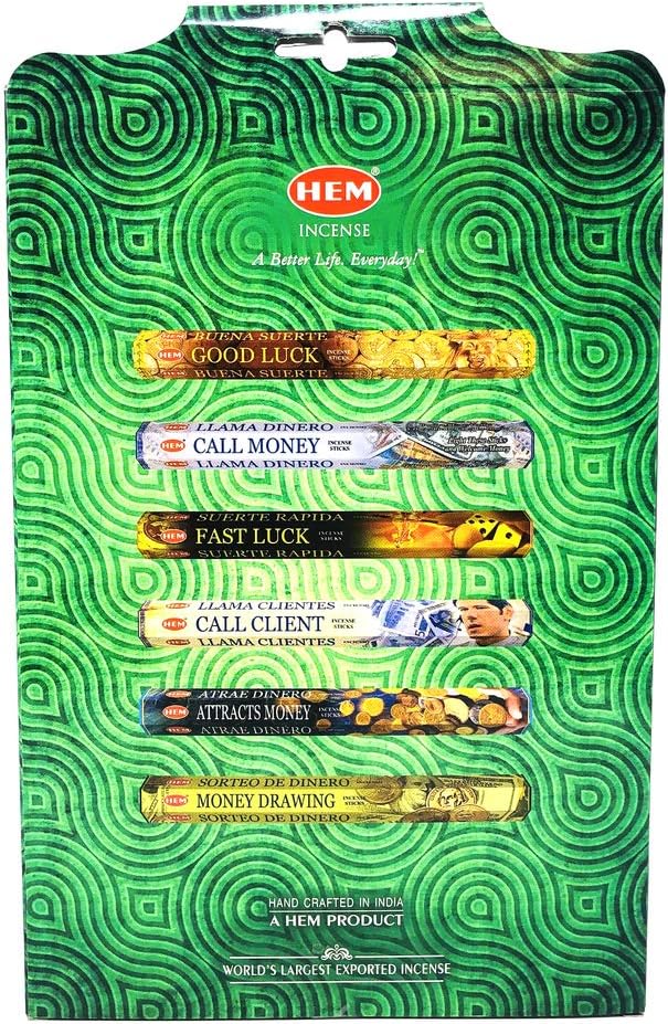 Vrinda Incense Money Series Gift Pack 6 Fragrances Stylish Holder