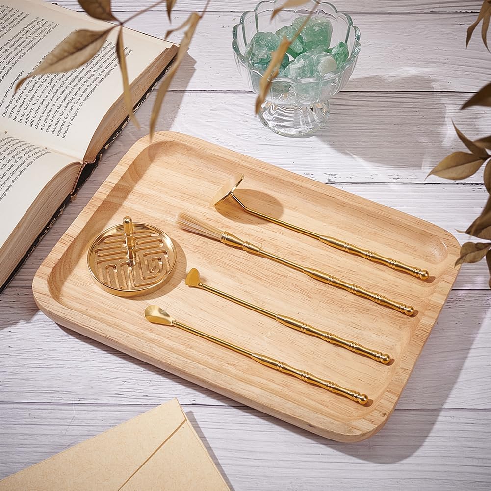 WEBEEDY 5Pcs Brass Incense Tool Kit Set for Yoga and Meditation