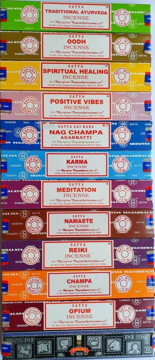 Satya Incense Set 15 Grams 12 Packs