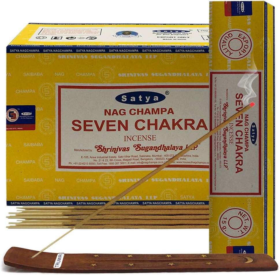 Seven Chakra Incense Sticks and Holder Set