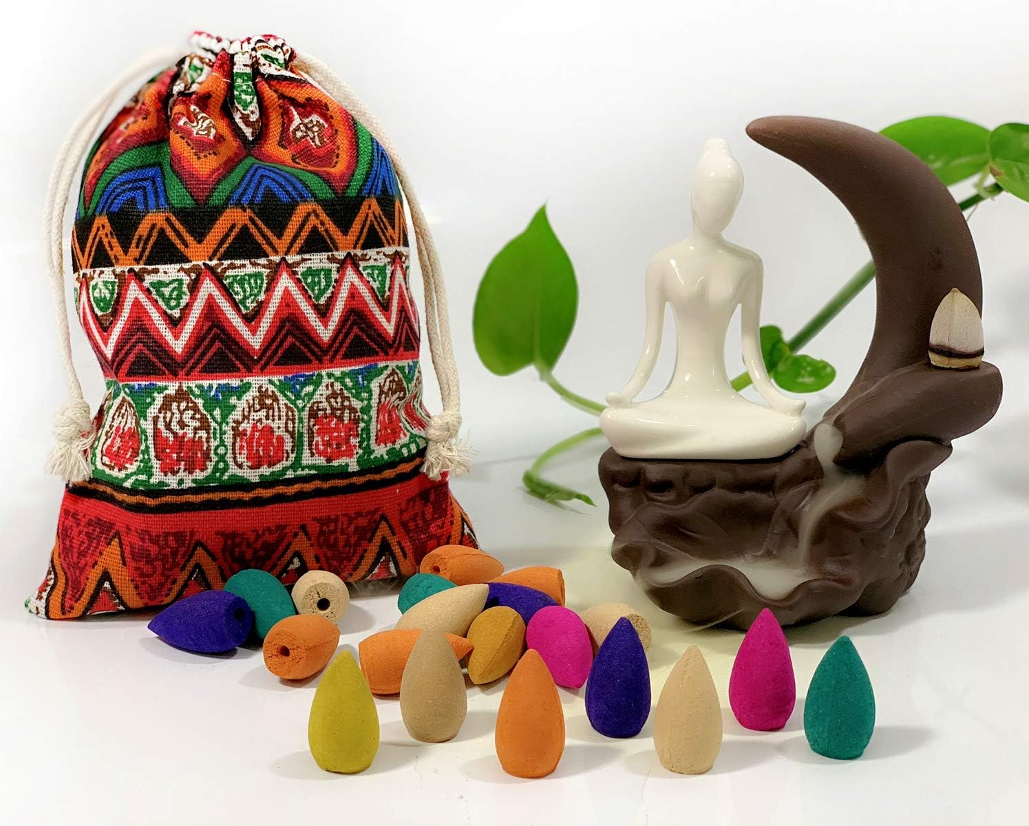 OWMMIZ Backflow Incense Cones 120 Pcs Mixed Natural Scents