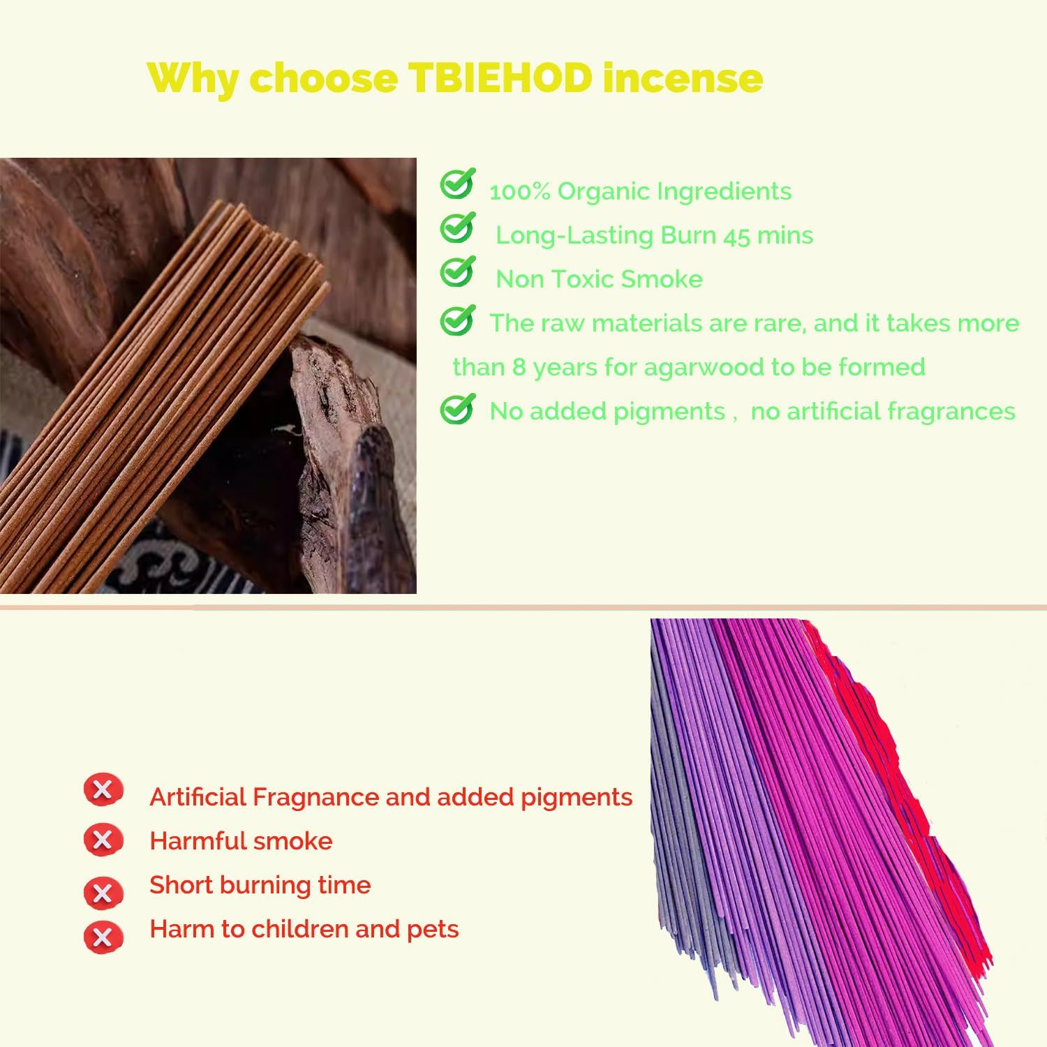 Agarwood Thick Incense Sticks for Meditation and Spiritual Cleansing