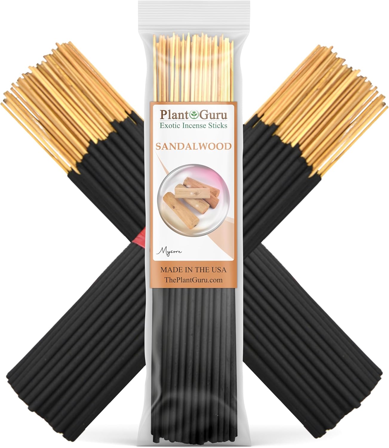 Plant Guru Sandalwood Mysore Incense Sticks 7 Inch Bundle