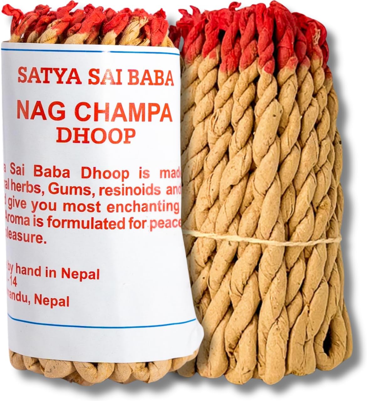 Frankie Myrrh Nag Champa Organic Handmade Incense Rope - 2 Bundles 90 Pieces 35 Inches