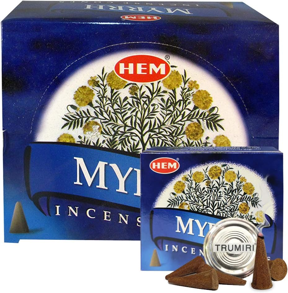 Trumiri Myrrh Incense Cones and Cone Burner Set