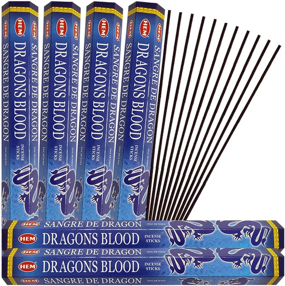 Dragons Blood Blue Incense Sticks and Holder Bundle