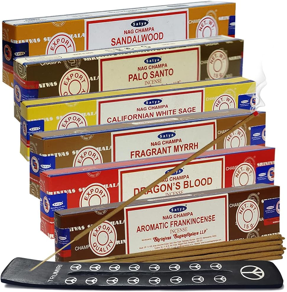 Satya Incense Sticks Variety Pack 10 with Holder