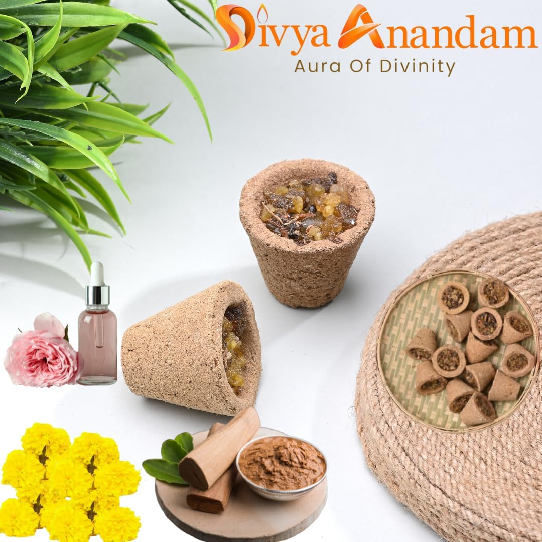 Organic Sambrani Havan Cups for Pooja Pack of 15