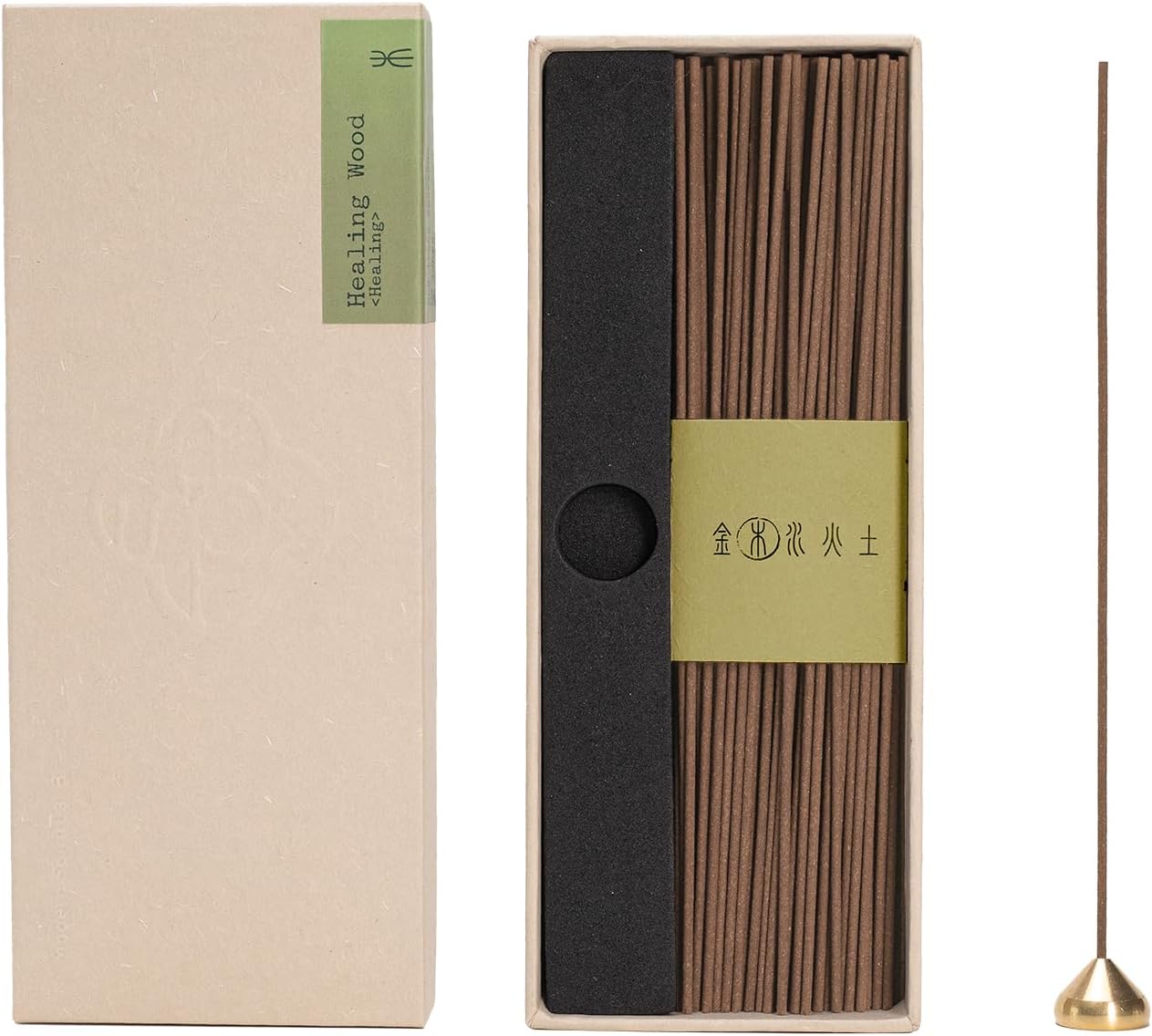 SATORY Wood Incense Set - 60 Sticks and Holder