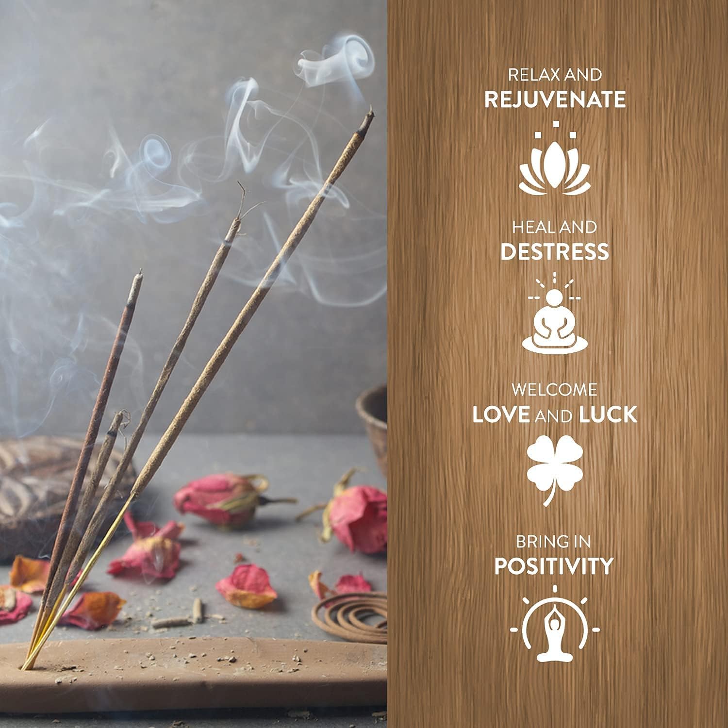 HEM Palo Santo Rose Natural Incense Sticks - 12 Packs