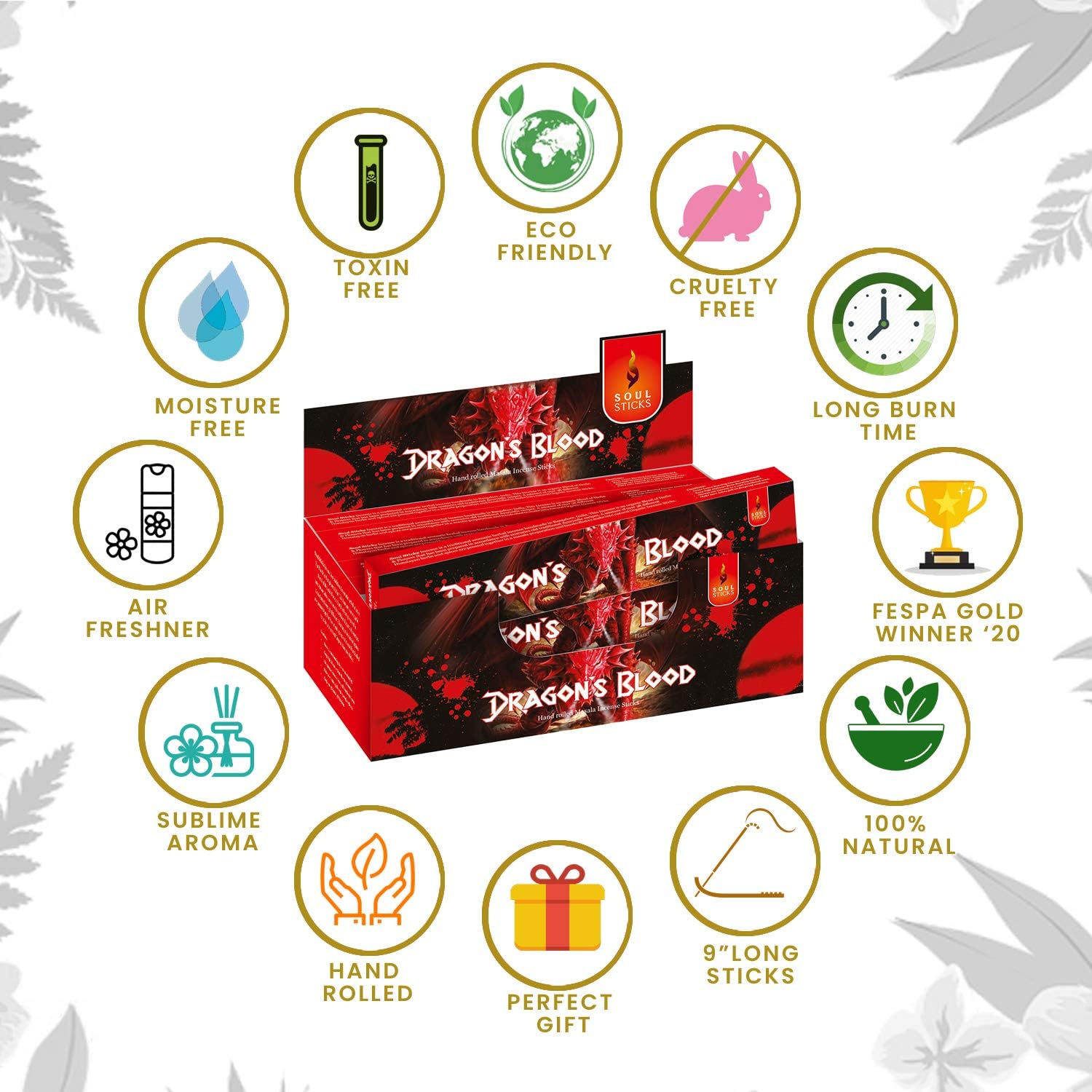 Soul Sticks Natural Hand-Rolled Incense 180 Gram Box