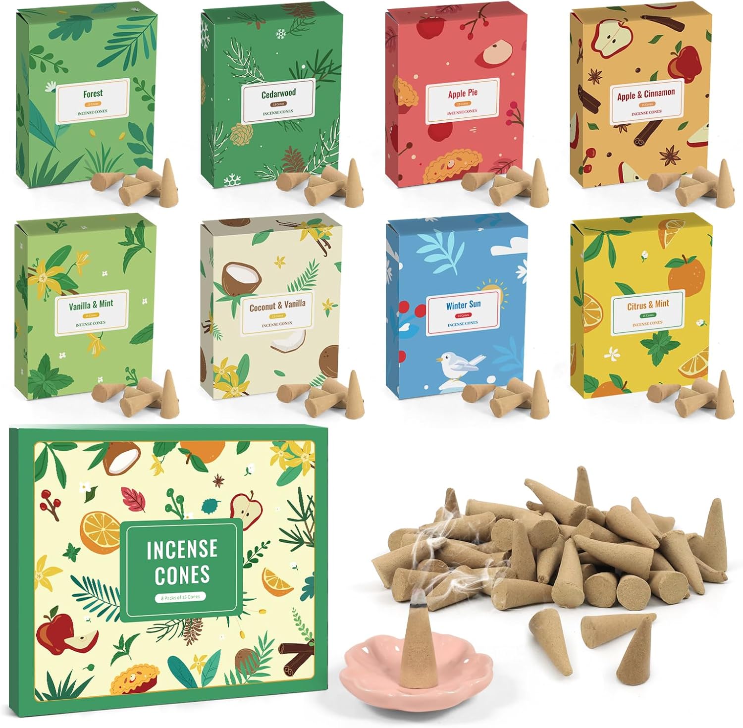 SCENTORINI Incense Cones Set 120 Pieces