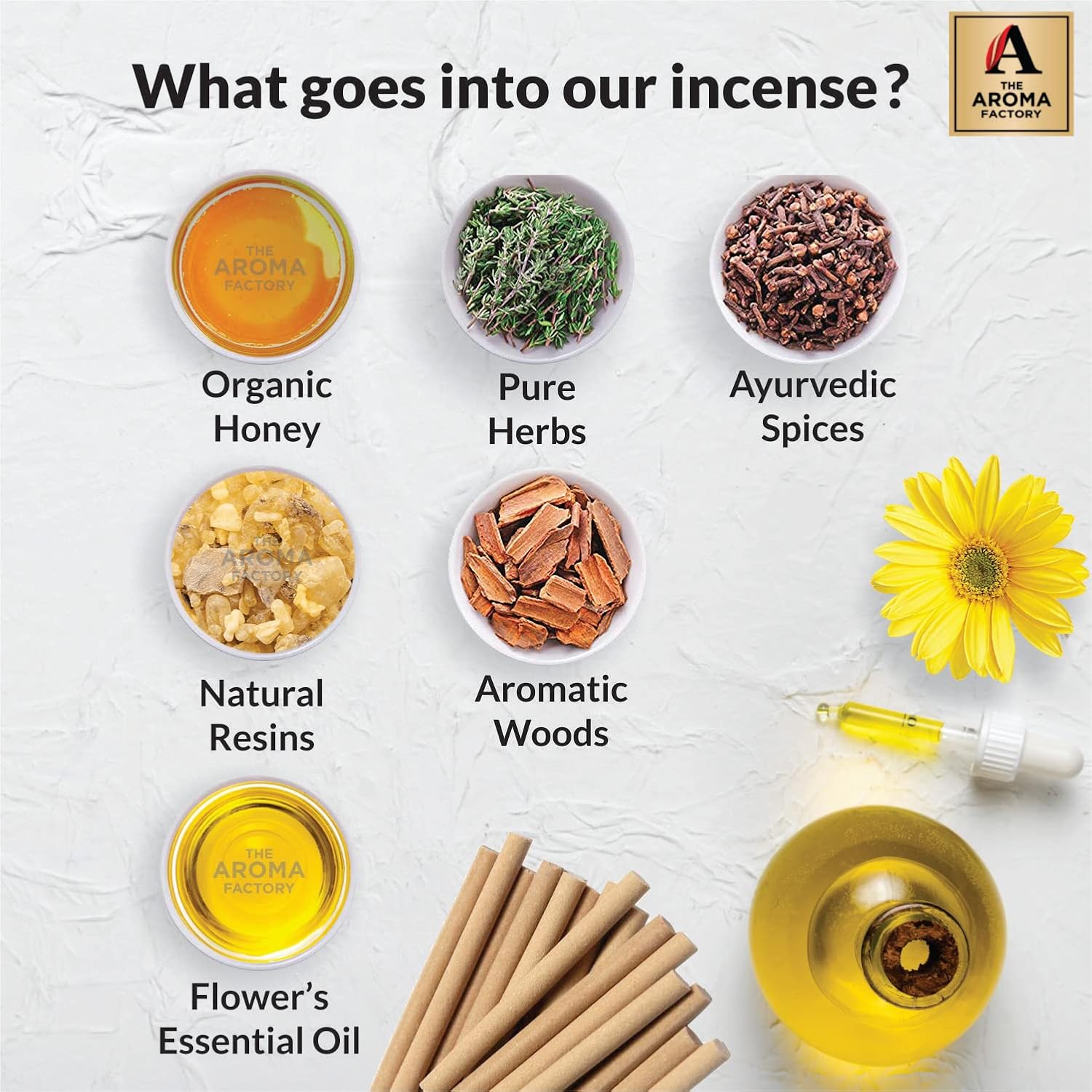 The Aroma Factory Organic Incense Sticks No Charcoal Set