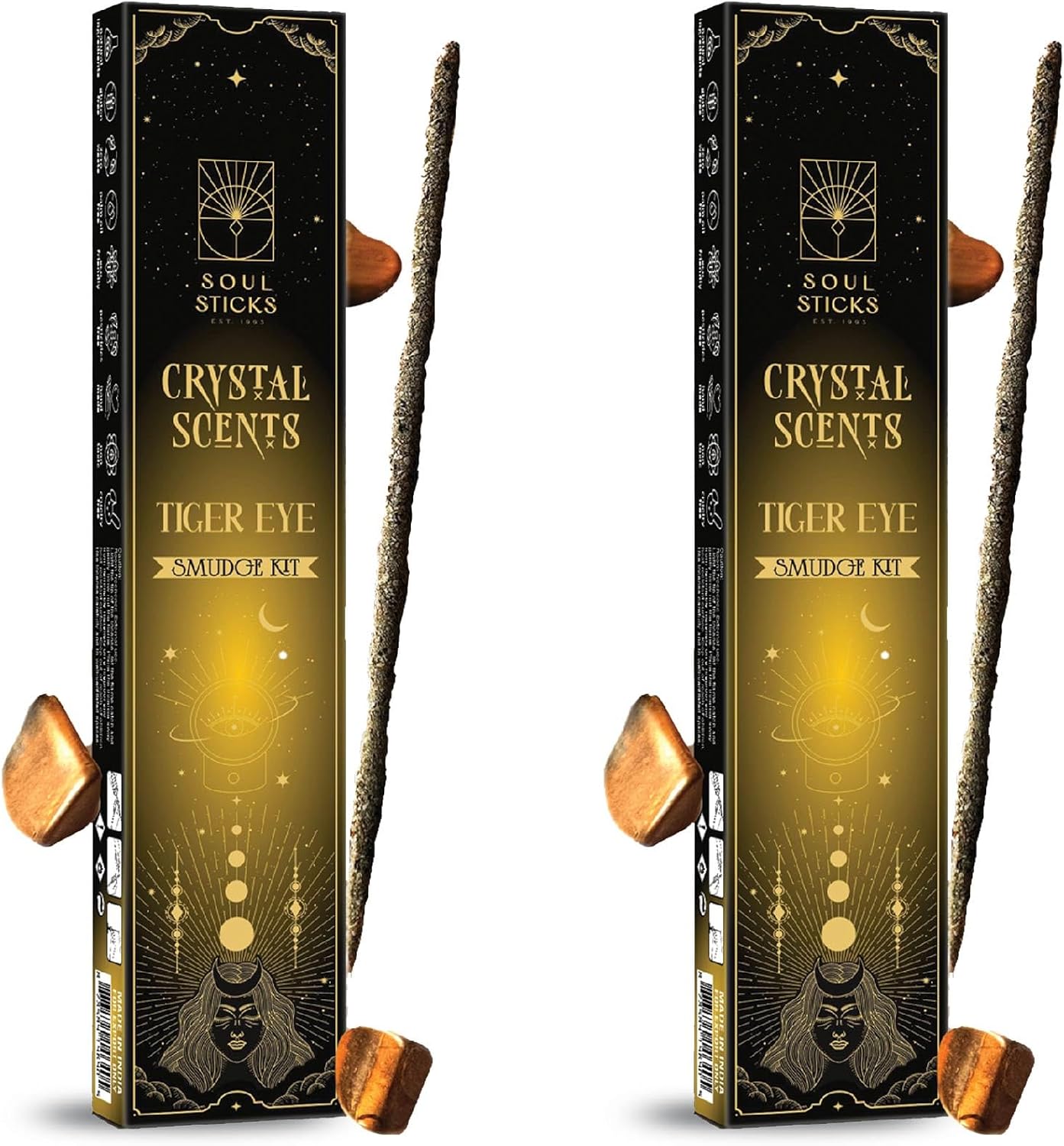 Soul Sticks Thick Vanilla Scented Incense Sticks with Healing Crystals