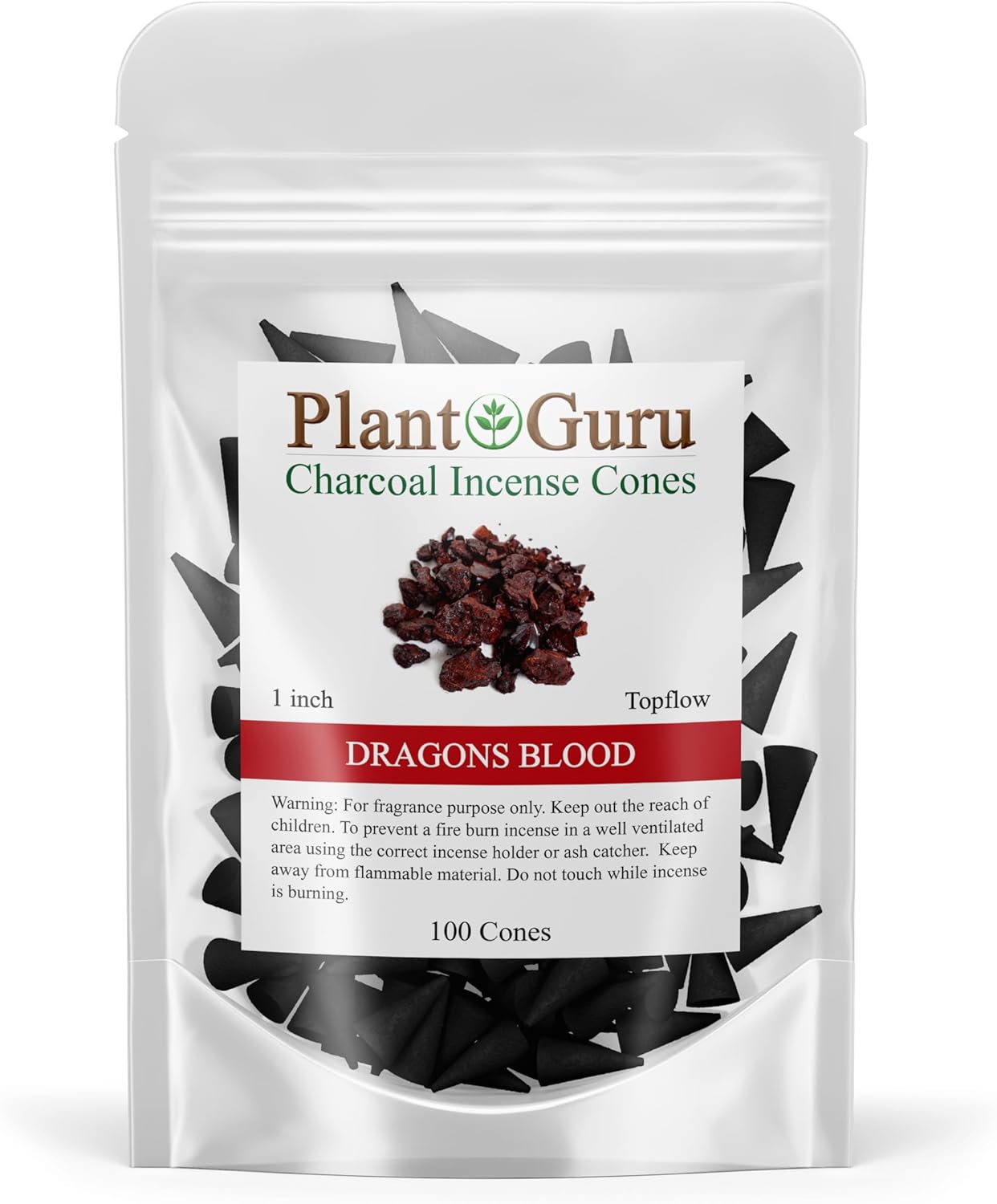 Dragons Blood Charcoal Incense Cones 100 Pack Natural Scent