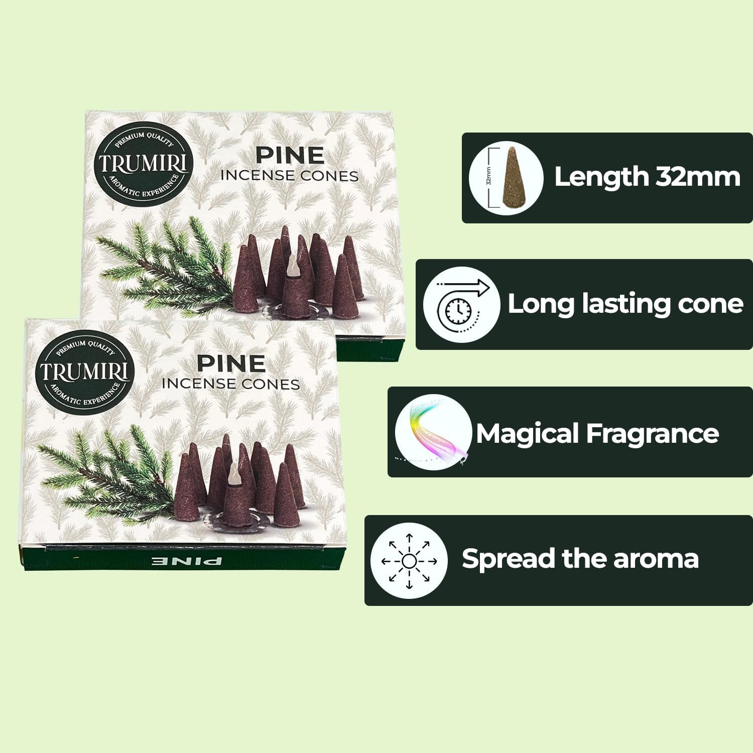 Pine Incense Cones - Dual Pack of 10