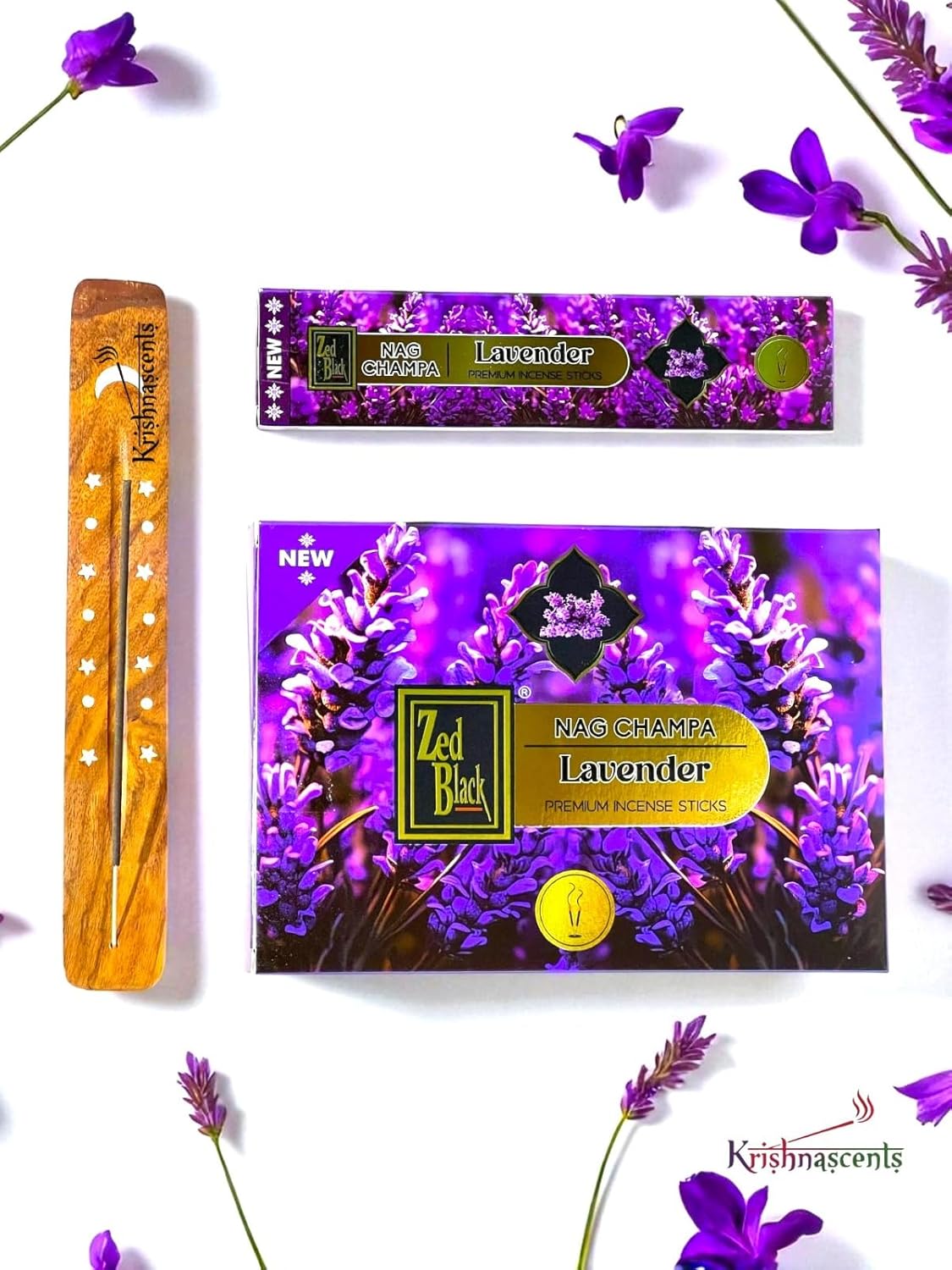 Premium Nag Champa Lavender Incense Sticks 180gm 15g x 12 Pack