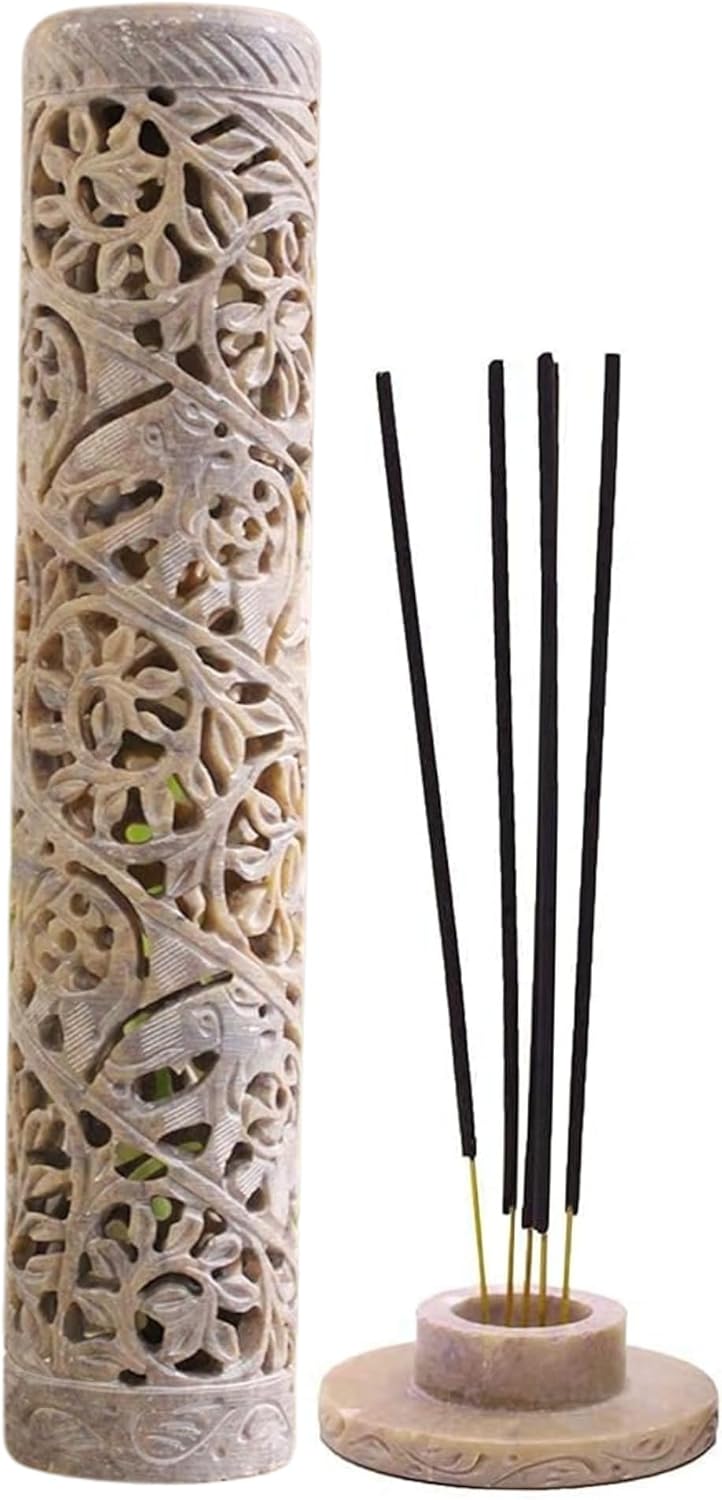 Carry Me Marble Soapstone Incense Stick Holder - Handmade Elephant Decor