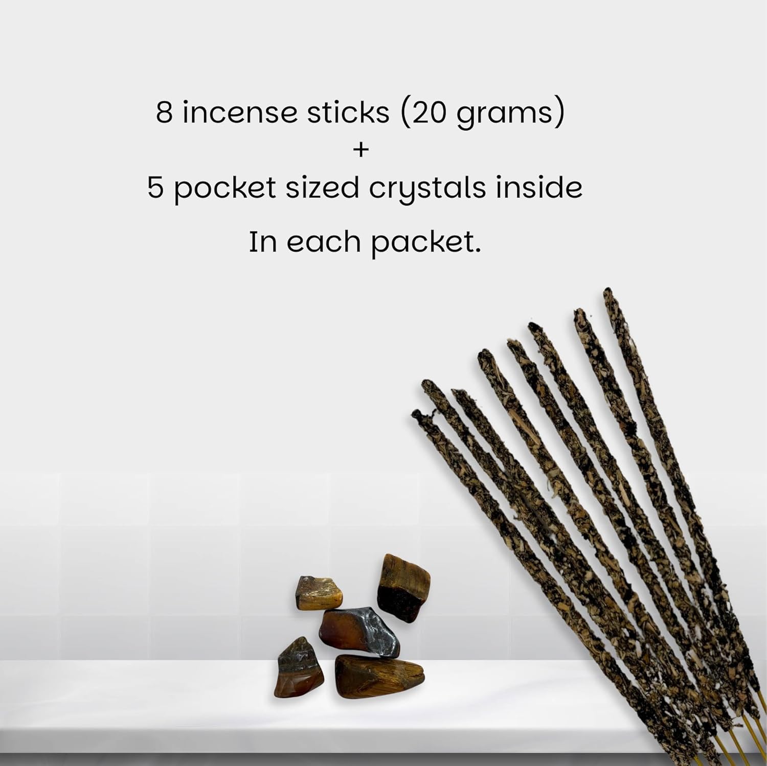 Soul Sticks Thick Vanilla Scented Incense Sticks with Healing Crystals