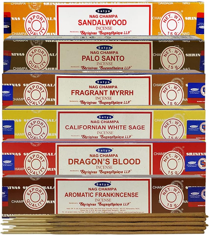 Satya Incense Sticks Variety Pack 10 with Holder