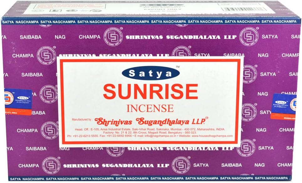 Satya Nag Champa Sunrise Incense Sticks - 12 Pack Box