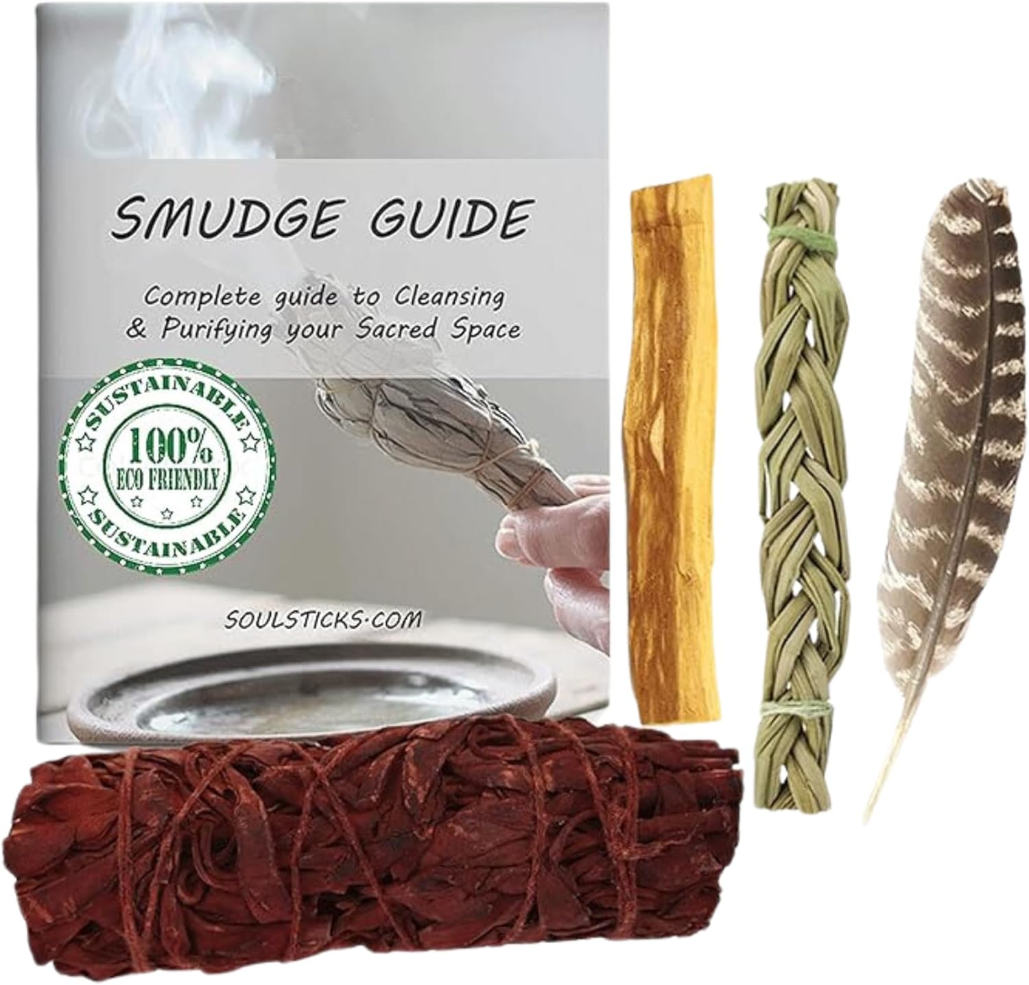 Ancientveda Organic Smudge Kit with Guide