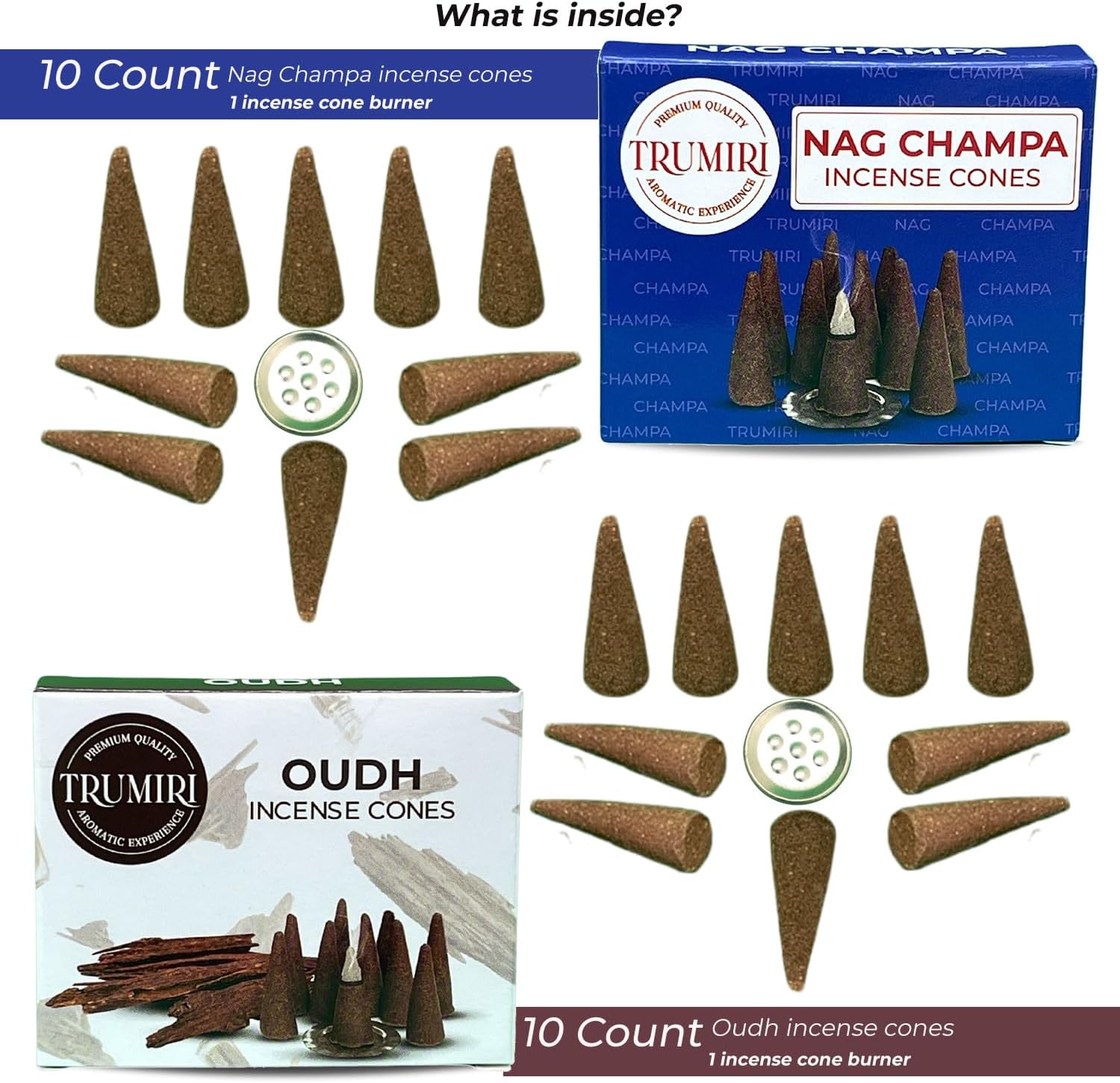 TRUMIRI Incense Cones - 20 Piece Combo Pack