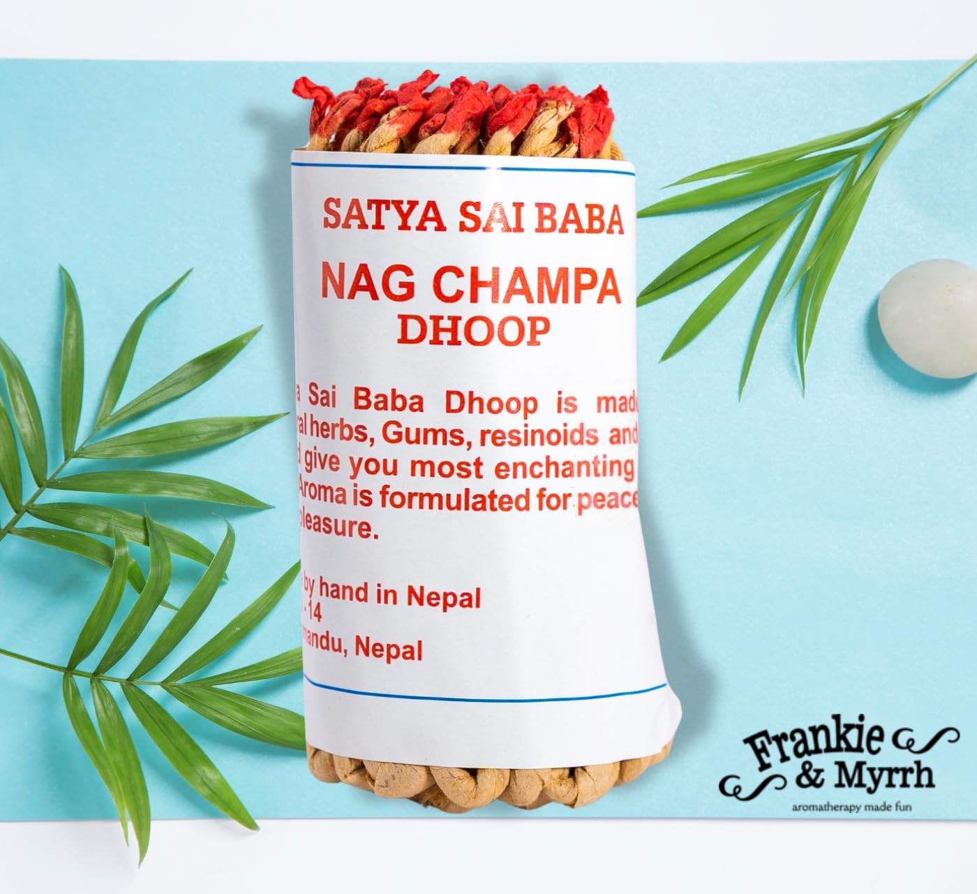 Frankie Myrrh Nag Champa Organic Handmade Incense Rope - 2 Bundles 90 Pieces 35 Inches