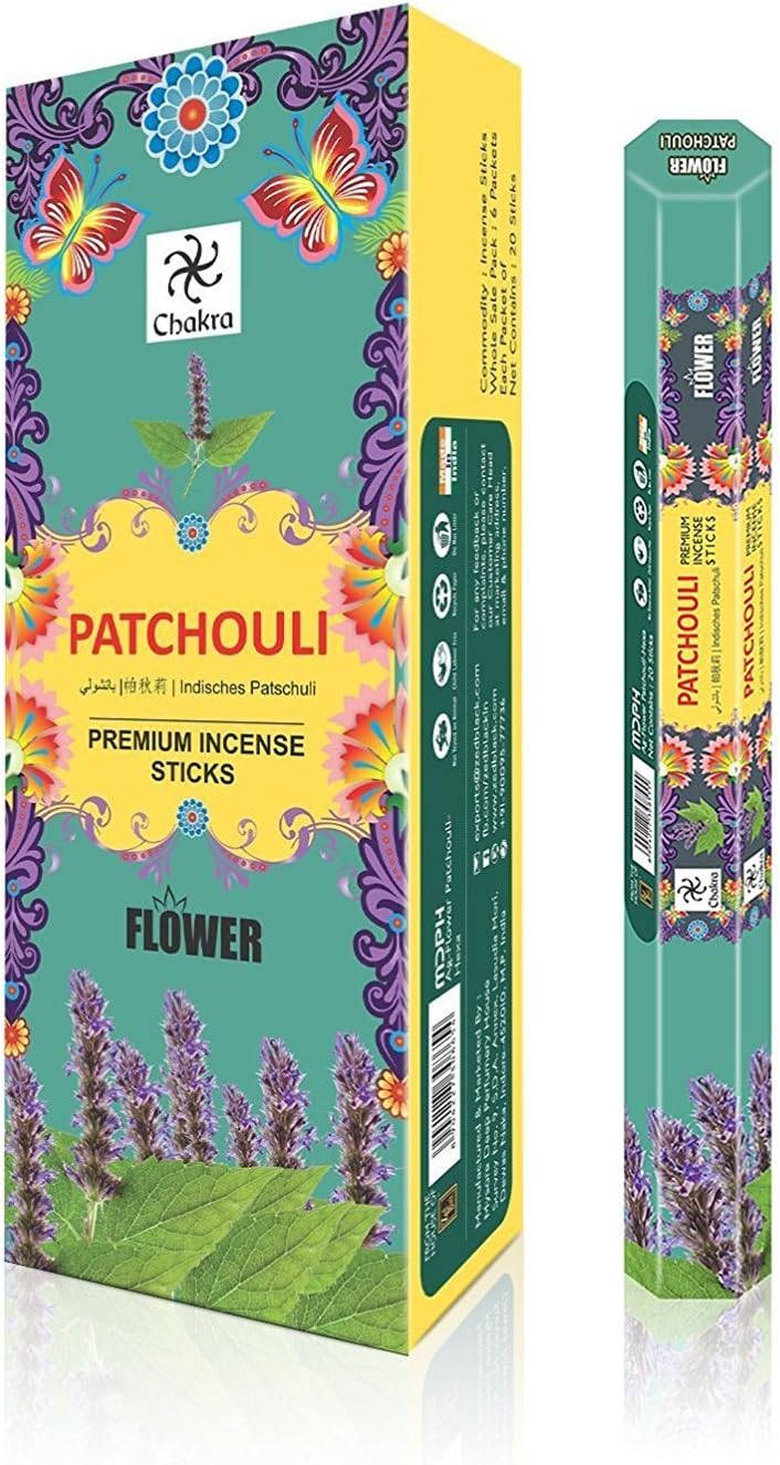 Patchouli Incense Sticks 120 Sticks in 6 Boxes for Meditation and Home Aroma