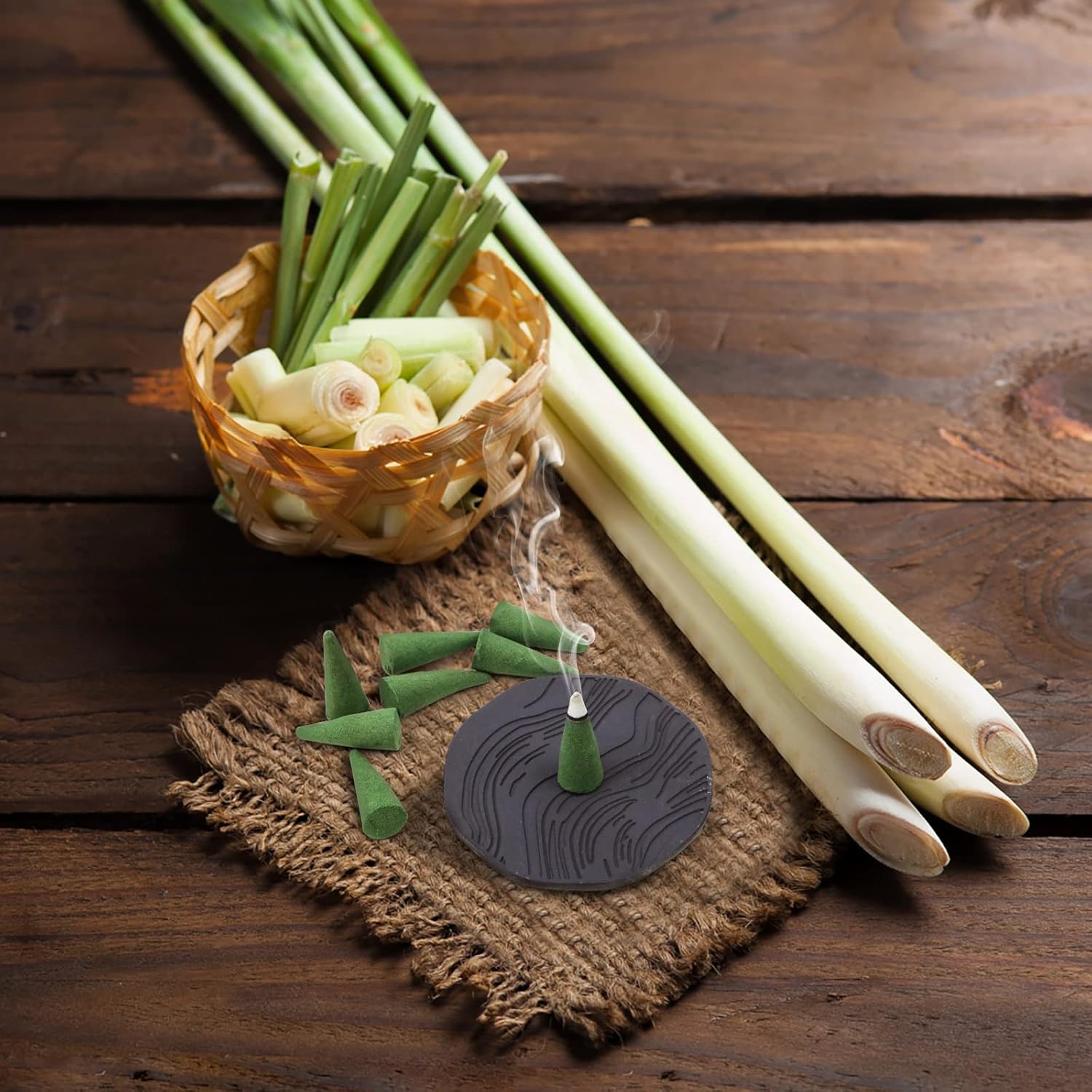 Citronella Incense Cones 120 Pack with Holder