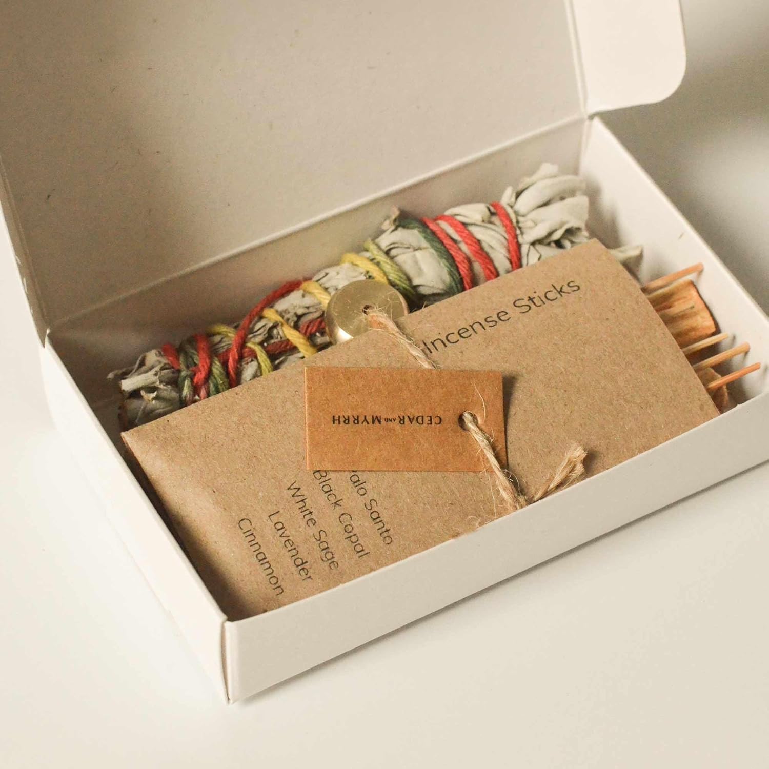 Burning Ritual Kit with Mini White Sage and Incense Sticks