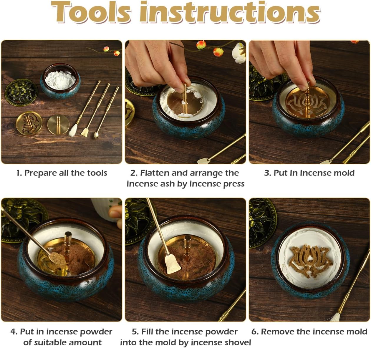 DOITOOL 5 Pcs Brass Incense Kit for Aromatherapy