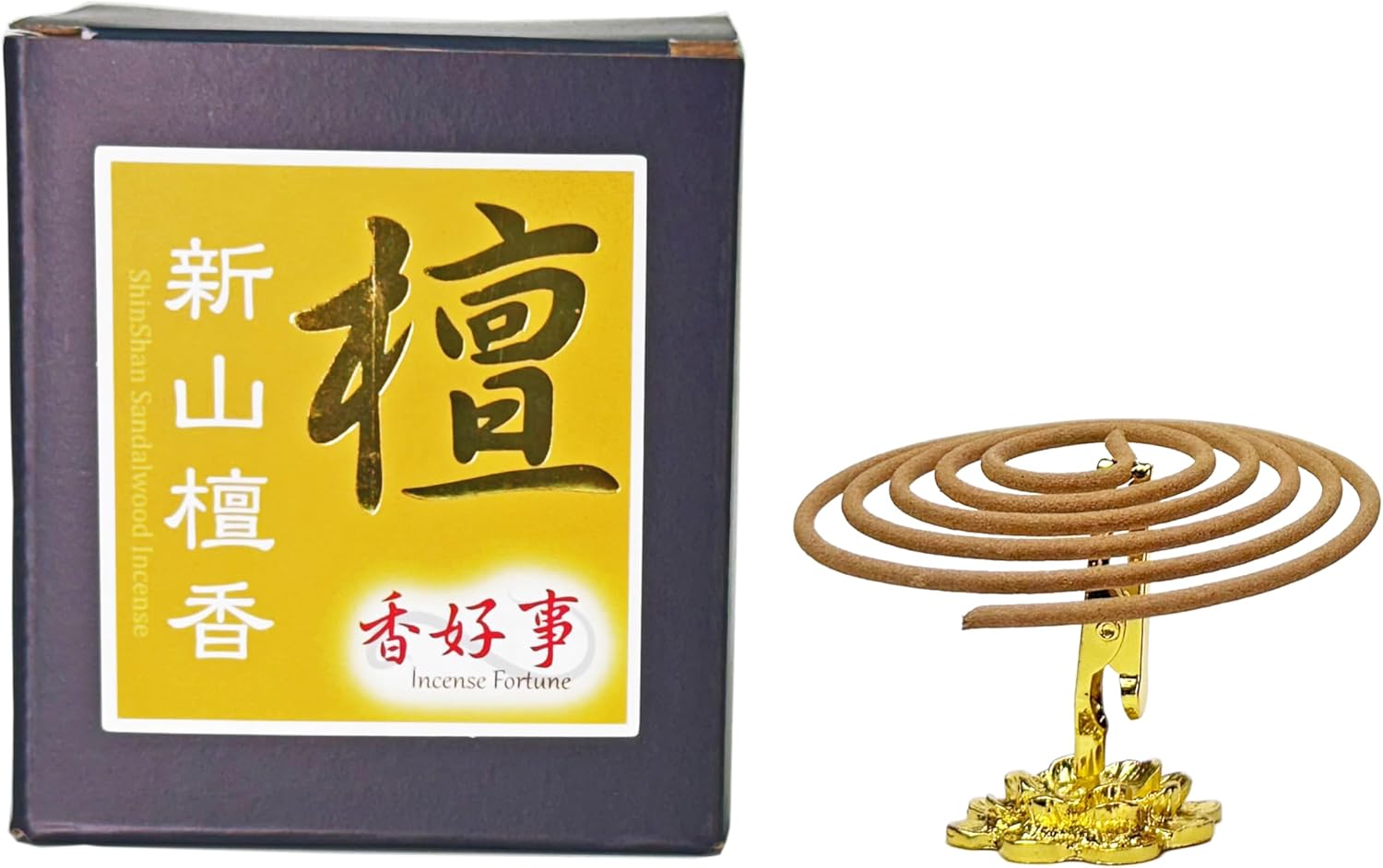 ShinShan Sandalwood Incense Coils 48pcs - Taiwan Style for Meditation and Yoga