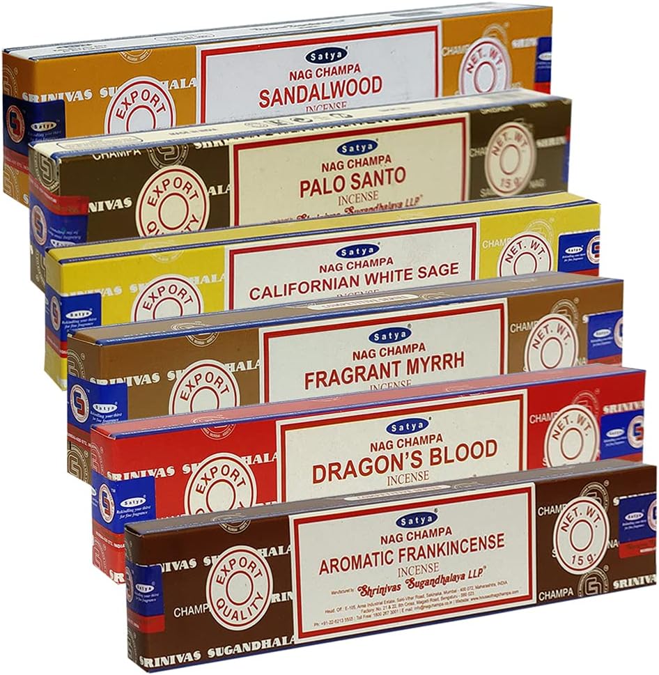 Satya Incense Sticks Variety Pack 10 with Holder