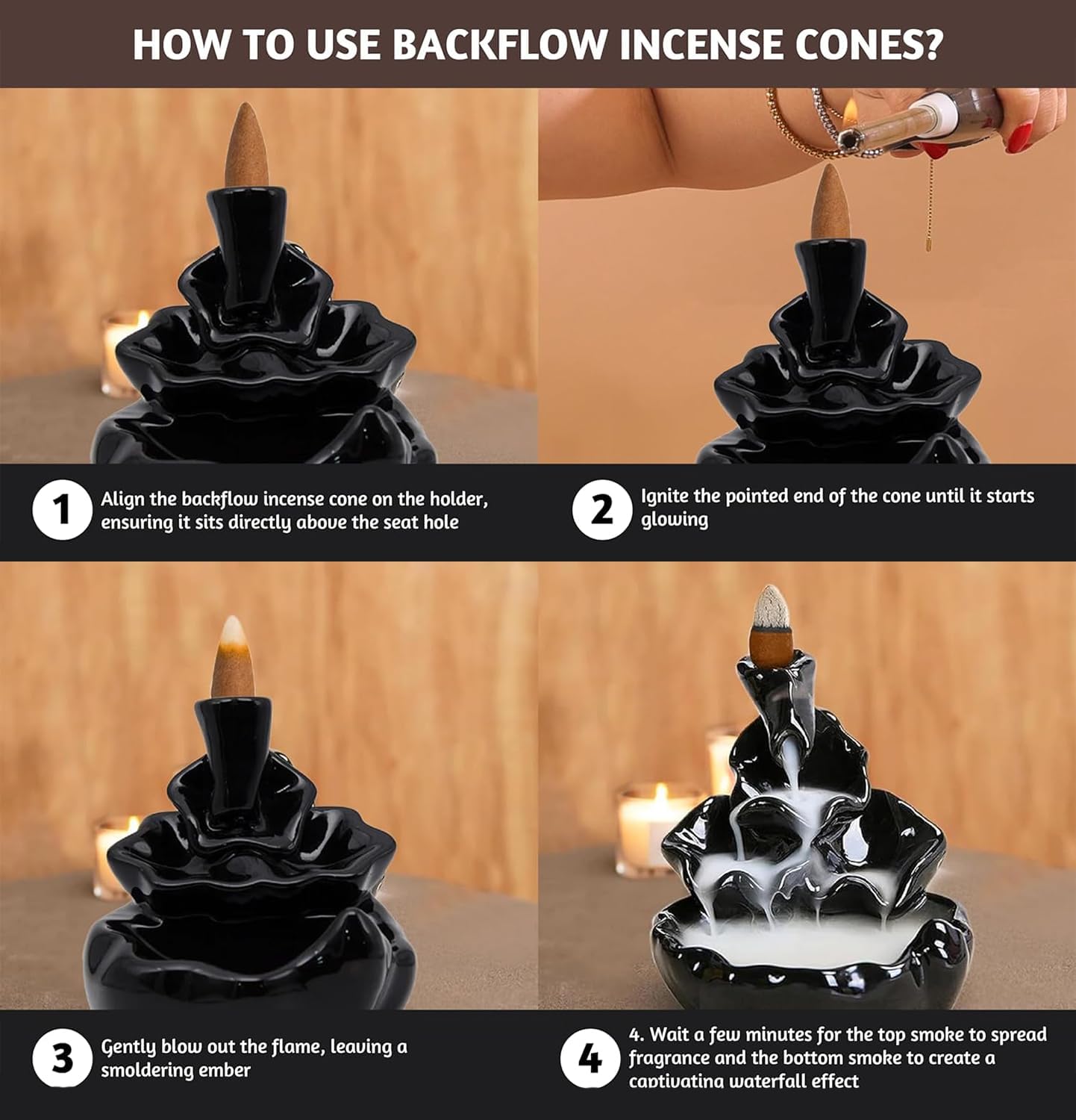 Folkulture Backflow Incense Cones Pack of 20