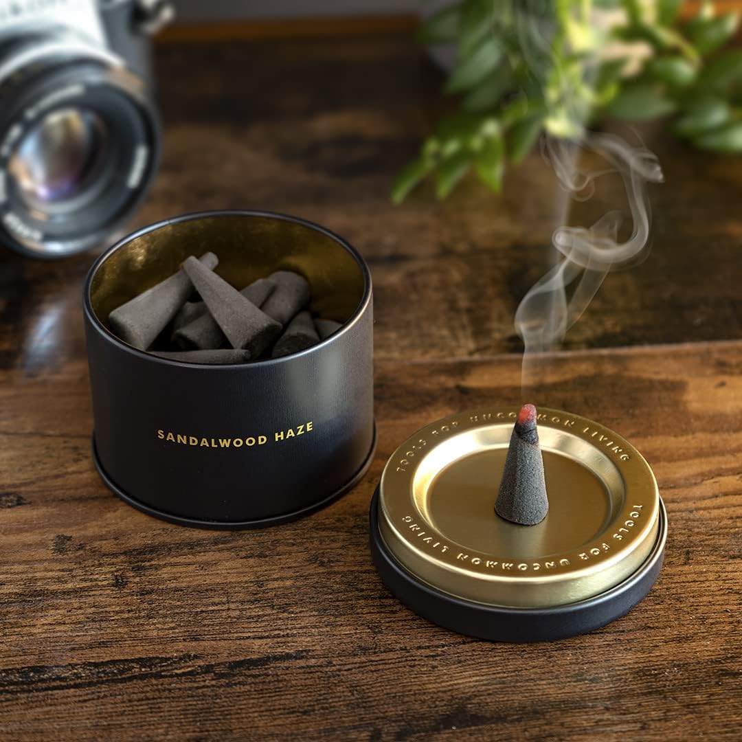 Iron And Glory Sandalwood Incense Cones with Burner