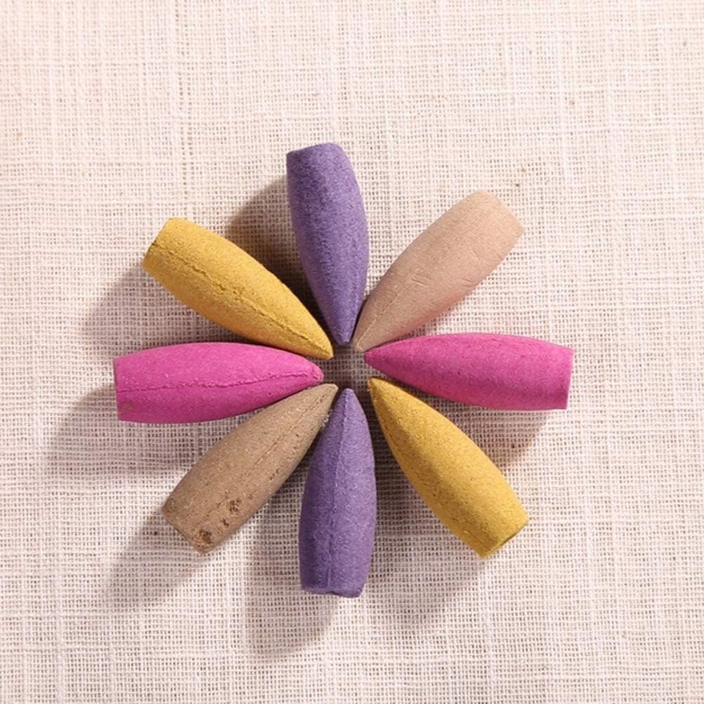 60 Pcs Mixed Natural Scents Mini Backflow Incense Cones for Home Patio and Meditation