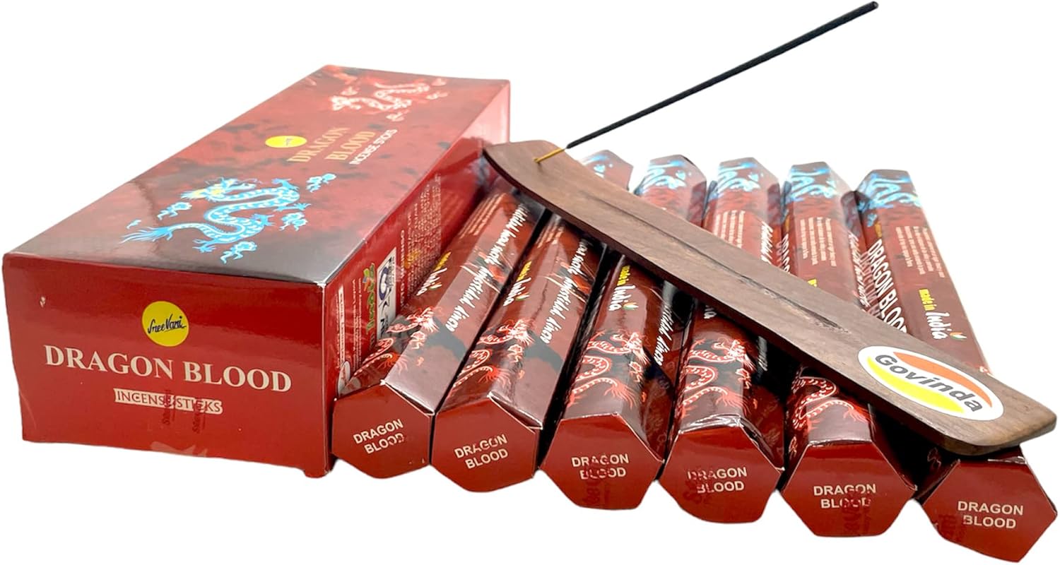 Dragon Blood Incense Sticks and Holder Bundle