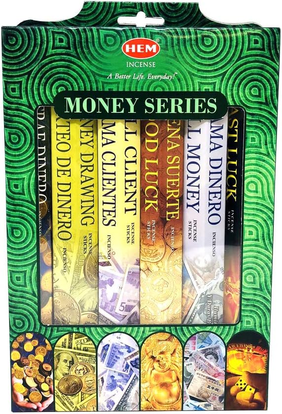 Vrinda Incense Money Series Gift Pack 6 Fragrances Stylish Holder