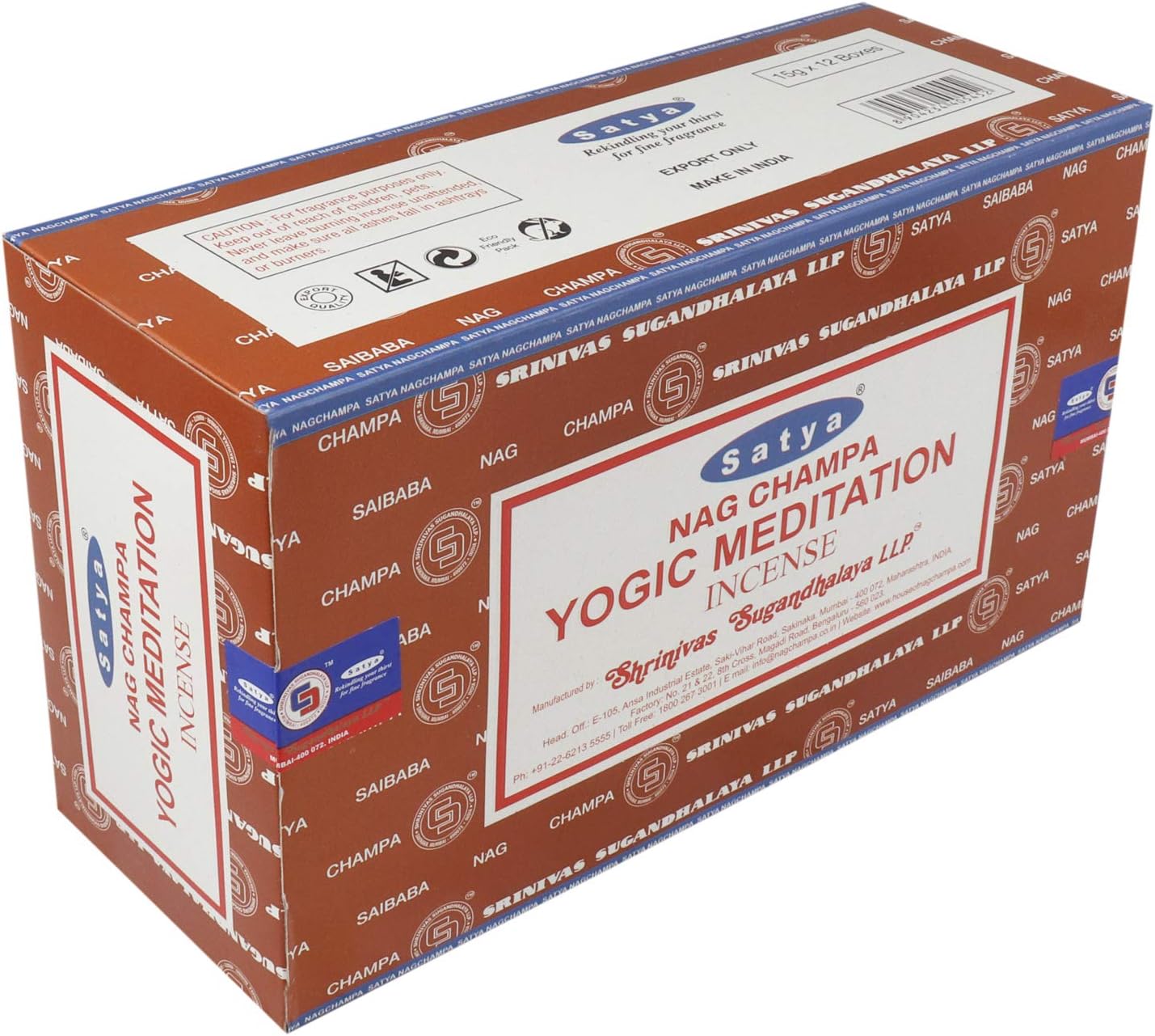SATYA Nag Champa Incense Sticks 12 Packs