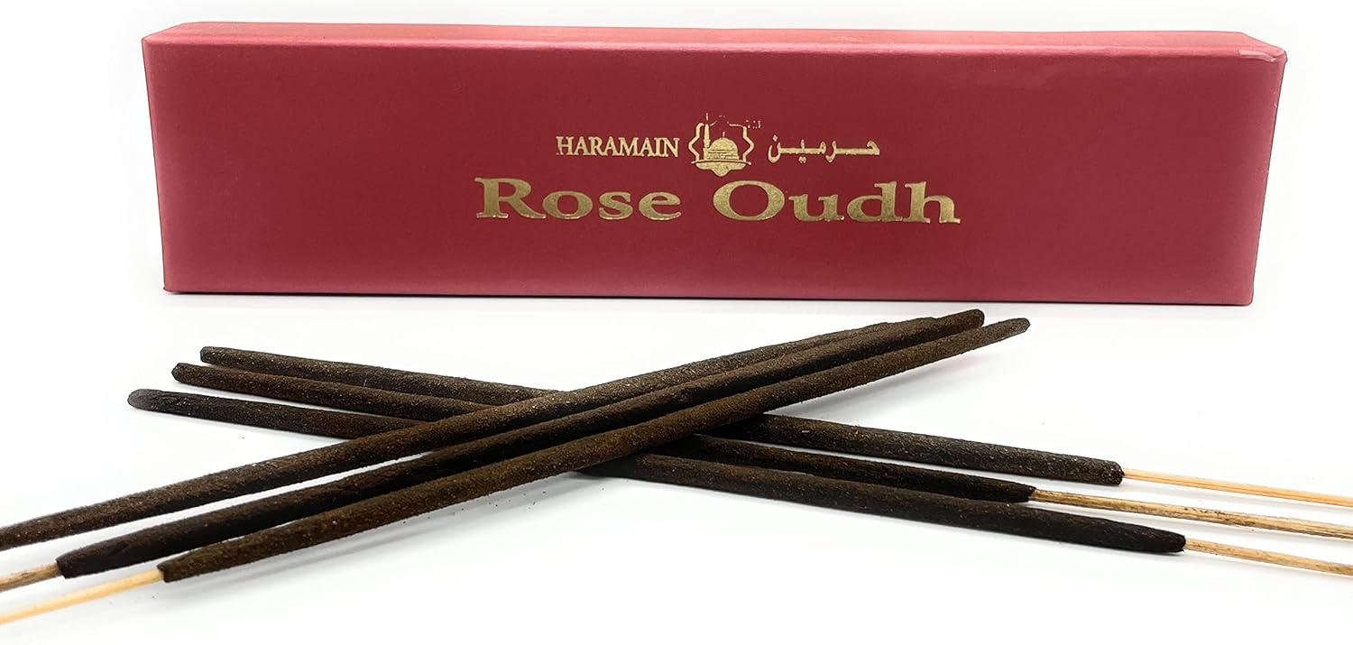 Haramain Rose OUDH Incense Stick - Pure Agarwood and Turkish Rose Blend