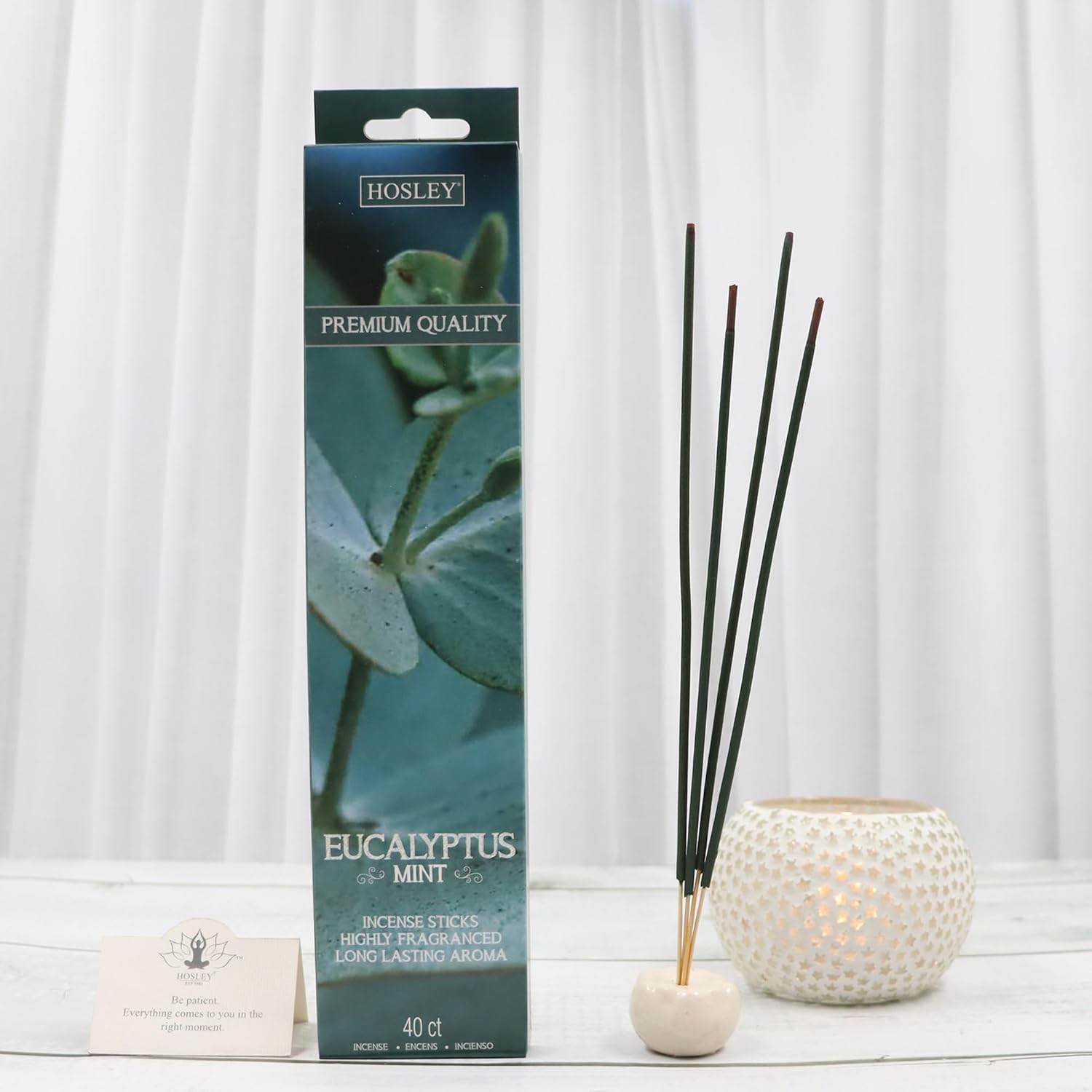 Hosley 120 Pack Incense Sticks Eucalyptus Mint