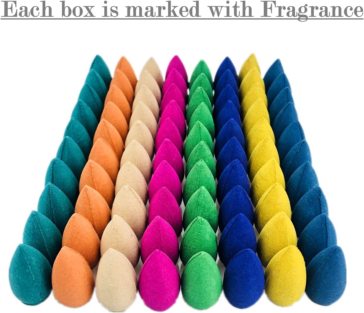 Yanzhan 80 Pcs Backflow Incense Cones 8 Mixed Scents